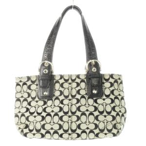 COACH ハンドバッグ トートバッグ キャンバス レザー 革 シグネチャー 黒 ブラック F13117 /CK9