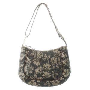 ショルダーバッグ レザー 革 鹿皮 ディアスキン 漆 花柄 茶 ブラウン /CK17 GY18