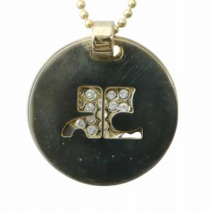 ネックレス アクセサリー ペンダント ラインストーン ハート ロゴ プレート ゴールド色 GY18 /MQ