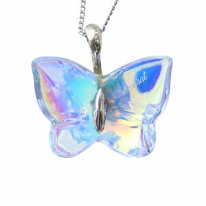ネックレス アクセサリー ペンダント パピヨン 蝶 バタフライ ガラス シルバー925 マルチカラー GY18