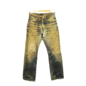 The REAL McCOY'S デニムパンツ ジーンズ ストレート ダメージ加工 ヴィンテージ加工 青