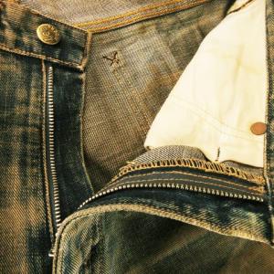 LEE The REAL McCOY'S デニムパンツ ジーンズ ストレート ダメージ加工 ヴィンテージ加工 青