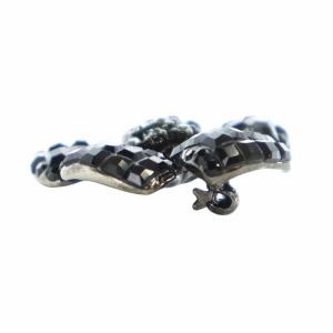 FOXEY ピンブローチ ラインストーン フラワー ブラック