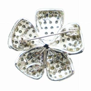 FOXEY ピンブローチ ラインストーン フラワー ブルー