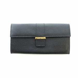 ヴィンテージ 長財布 ロングウォレット レザー ロゴプレート ゴールド金具 黒 ブラック GY18 /MQ