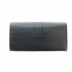 CELINE ヴィンテージ 長財布 ロングウォレット レザー ロゴプレート ゴールド金具 黒 ブラック GY18 /MQ