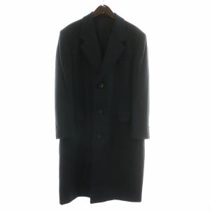 チェスターコート カシミヤ ヘリンボーン 48 ネイビー