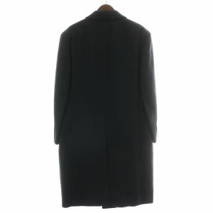 LANVIN チェスターコート カシミヤ ヘリンボーン 48 ネイビー