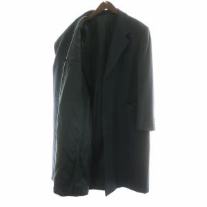 LANVIN チェスターコート カシミヤ ヘリンボーン 48 ネイビー