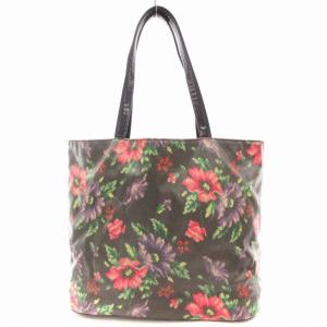 FEILER トートバッグ ハンド ロゴ 花柄 黒 ブラック マルチカラー /UD GY11