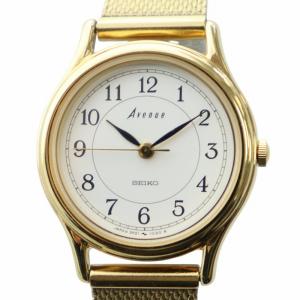 アベニュー Avenue 腕時計 ウォッチ クォーツ 白文字盤 ロゴ ゴールド色 2P21-0290 GY18