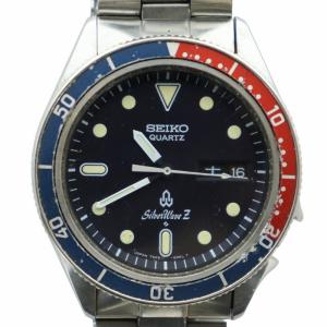 ジャンク品 シルバーウェーブ Z 腕時計 ウォッチ クォーツ 回転ベゼル デイデイト カレンダー付き 黒文字盤