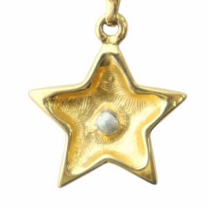 courreges ネックレス アクセサリー ペンダント 星 スター ラインストーン ロゴ ゴールド色 GY13 /MQ