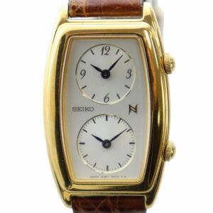 ノイエ NOIE 腕時計 ウォッチ クォーツ デュアルタイム 白文字盤 レザーベルト ゴールド色 1E20-3A00