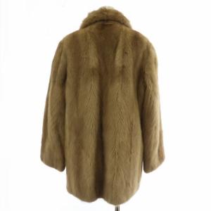SAGA MINK 銀サガ ファーコート アウター 毛皮 ミンク ミドル 裏地総柄 11 L 茶色 ブラウン /XZ GY13