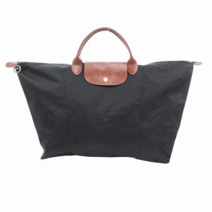 ル プリアージュ ハンドバッグ 折りたたみ ナイロン レザー 黒 ブラック /HO GY11