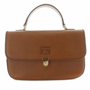 ハンドバッグ 型押し 裏地ノバチェック ブラウン