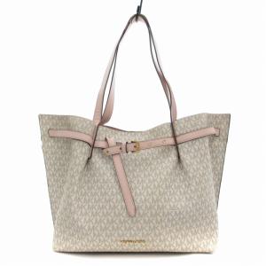 35S1GU5T7B トートバッグ エミリア PVC MK総柄 ロゴ 白 アイボリー ピンク /FT