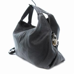 FURLA 2WAY ハンドバッグ ショルダーバッグ レザー ロゴ 黒 ブラック /FT