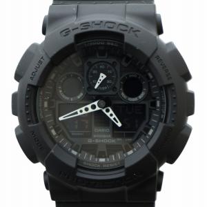 腕時計 ウォッチ クォーツ カレンダー付き アナデジ ロゴ 黒 ブラック GA-100 GY18 /MQ