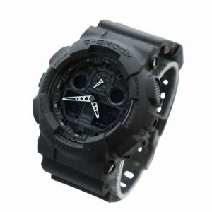 CASIO G-SHOCK 腕時計 ウォッチ クォーツ カレンダー付き アナデジ ロゴ 黒 ブラック GA-100 GY18 /MQ