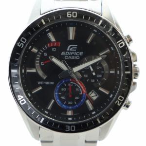 エディフィス EDIFICE タグ付き 腕時計 ウォッチ クォーツ クロノグラフ カレンダー付き 黒文字盤