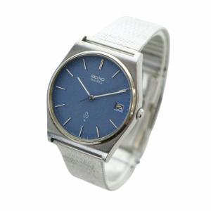 SEIKO 腕時計 ウォッチ クォーツ 青文字盤 ロゴ カレンダー付き シルバー色 7832-8010 GY11 /MQ