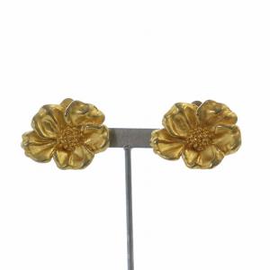 イヤリング アクセサリー 両耳用 ロゴ 花 フラワー クリップ式 ゴールド色 GY11 /MQ