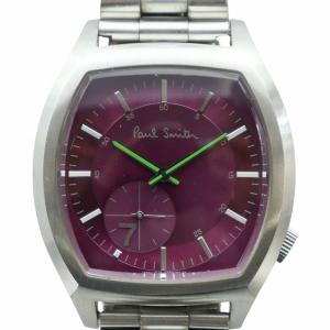 腕時計 ウォッチ クォーツ スクエア スモセコ 紫文字盤 シルバー色 1045-T001467 GY11
