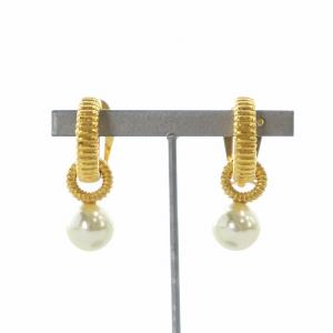 イヤリング アクセサリー 両耳用 クリップ式 フェイクパール リング ゴールド色 GY11 /MQ