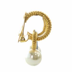 MOSCHINO イヤリング アクセサリー 両耳用 クリップ式 フェイクパール リング ゴールド色 GY11 /MQ