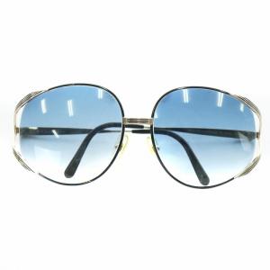 眼鏡 サングラス メタルフレーム グラデーション ロゴ 5816-125 シルバー色 青 ブルー 2387