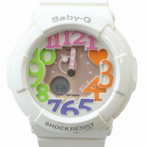 ベビージー BABY-G 腕時計 ウォッチ クォーツ ピンク文字盤 ロゴ 白 ホワイト BGA-131