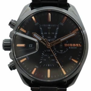 腕時計 ウォッチ クォーツ クロノグラフ カレンダー付き デイト 黒文字盤 ロゴ 黒 ブラック GY18