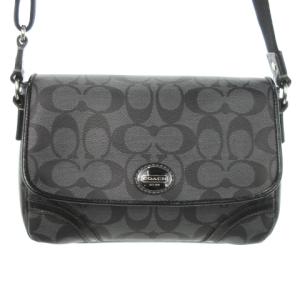 ショルダーバッグ レザー PVC シグネチャー ロゴ 黒 ブラック /MN10 GY18