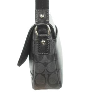 COACH ショルダーバッグ レザー PVC シグネチャー ロゴ 黒 ブラック /MN10 GY18