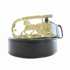 ベルト レザー 革 ホースキャリッジ 馬車バックル 100 ブラック 黒 /UO GY17