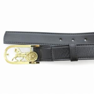 CELINE ベルト レザー 革 ホースキャリッジ 馬車バックル 100 ブラック 黒 /UO GY17