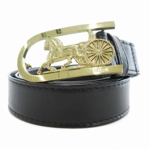 ベルト レザー 革 ホースキャリッジ 馬車バックル 100 ブラック 黒 /UO GY17