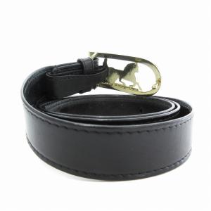 CELINE ベルト レザー 革 ホースキャリッジ 馬車バックル 100 ブラック 黒 /UO GY17