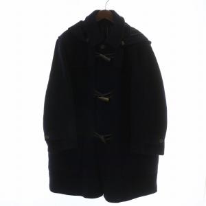 ダッフルコート 裏地ストライプ M ネイビー