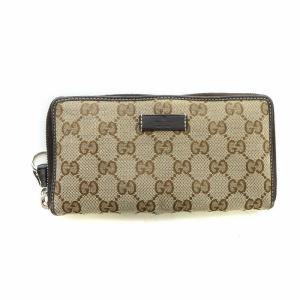 長財布 ウォレット キャンバス レザー GG柄 ロゴ 茶 ブラウン 224246・496334 GY18