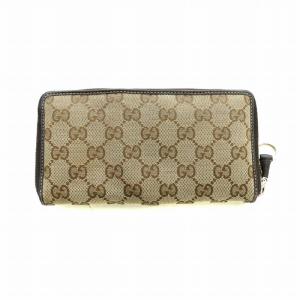GUCCI 長財布 ウォレット キャンバス レザー GG柄 ロゴ 茶 ブラウン 224246・496334 GY18