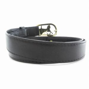 CELINE ベルト レザー 革 ホースキャリッジ 馬車バックル 85 黒 ブラック /UO GY17
