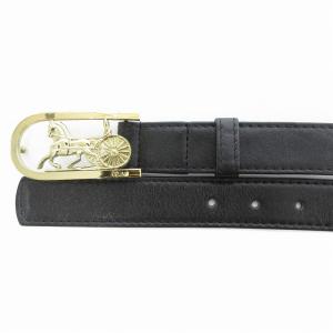 CELINE ベルト レザー 革 ホースキャリッジ 馬車バックル 85 黒 ブラック /UO GY17