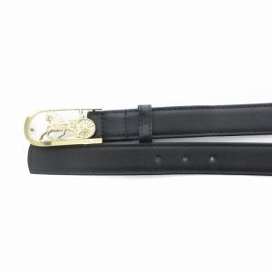 CELINE ベルト レザー 革 ホースキャリッジ 馬車バックル 75 黒 ブラック /UO GY17