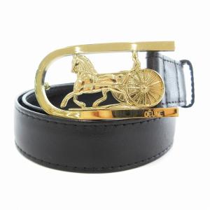 ベルト レザー 革 ホースキャリッジ 馬車バックル 80 黒 ブラック /UO GY17