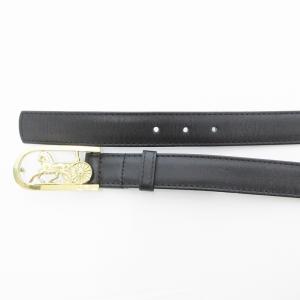 CELINE ベルト レザー 革 ホースキャリッジ 馬車バックル 80 黒 ブラック /UO GY17