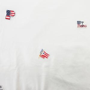 Papas Tシャツ ロゴ ワッペン クルーネック 半袖 L 白 ホワイト /HO GY17