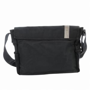 EMPORIO ARMANI EA7 ショルダーバッグ 斜め掛け キャンバス ロゴ ベルクロ バイカラー 黒 ブラック 白 ホワイト